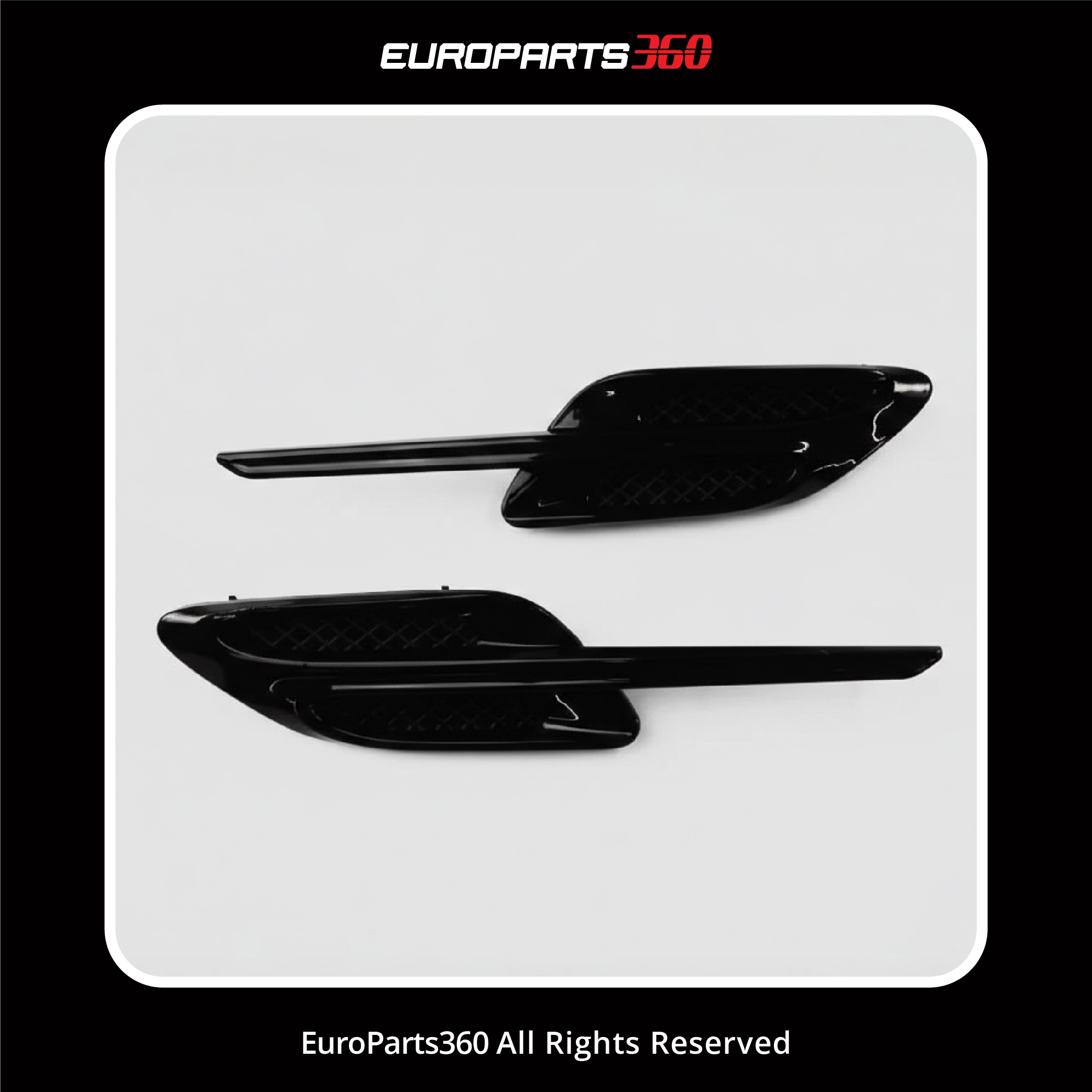 Bentley Continental GT GTC Black Left Right Fender Air Vent Grill 3W3821273B & 3W3821274B (aftermarket)