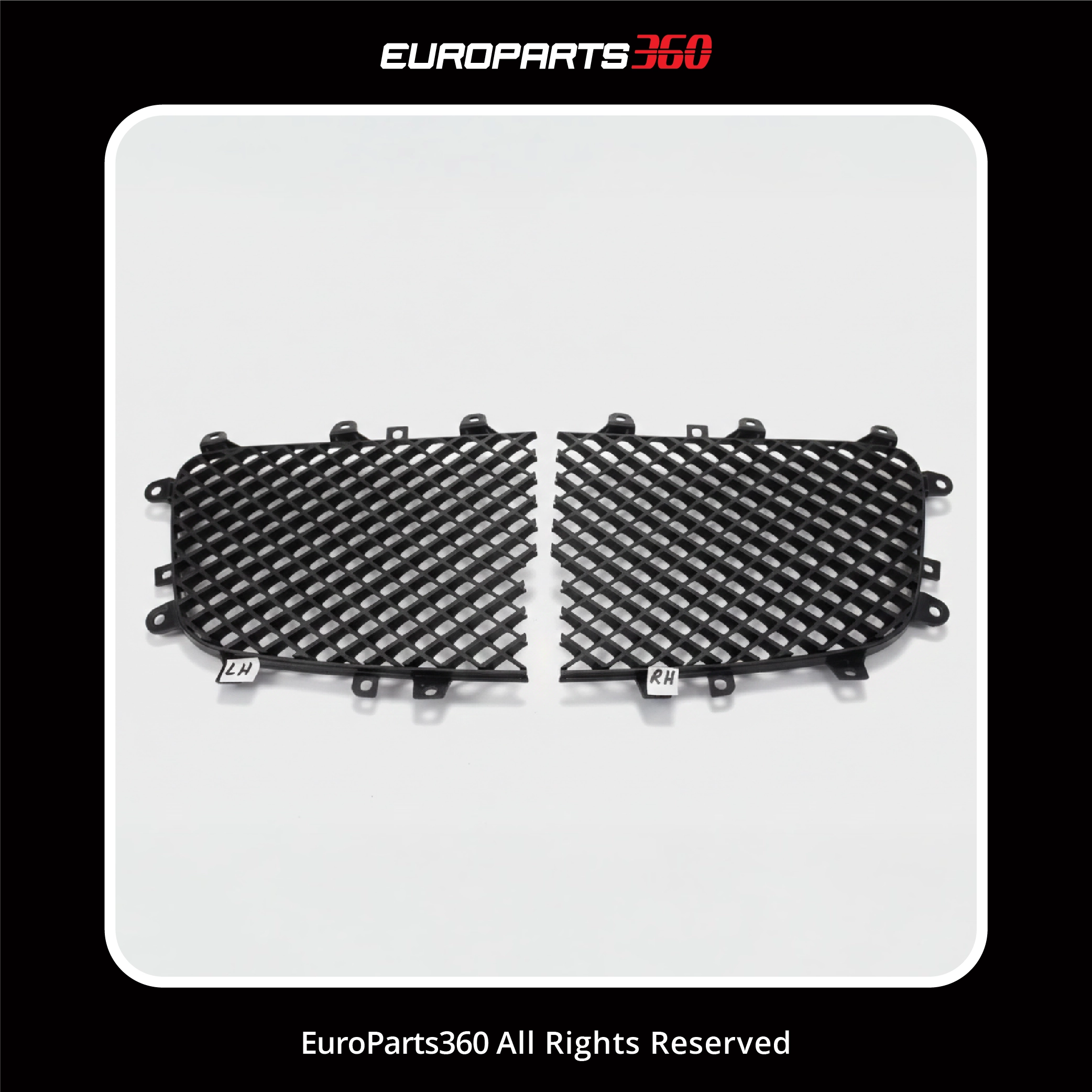 Bentley Continental GT GTC Flying Spur Black Front Center Grille Inserts 3W0853683A 3W0853684A (aftermarket)