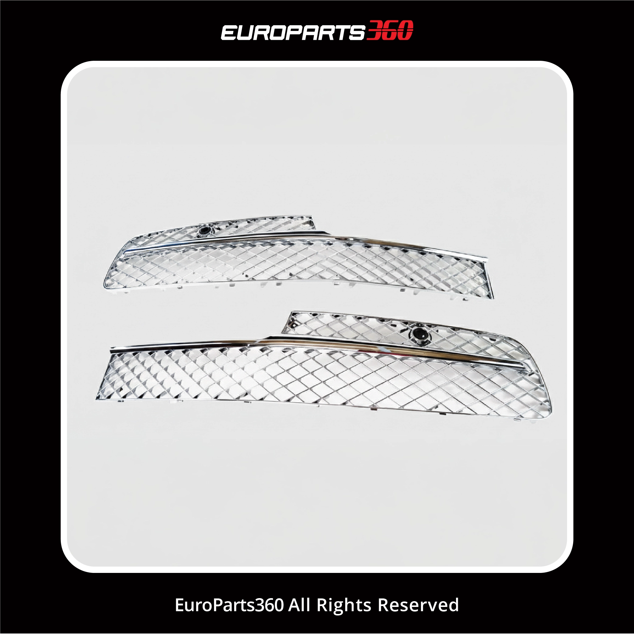 Bentley Continental Flying Spur Front Chrome Bumper Grilles  Left & Right 4W0807647 & 4W0807648 (aftermarket)