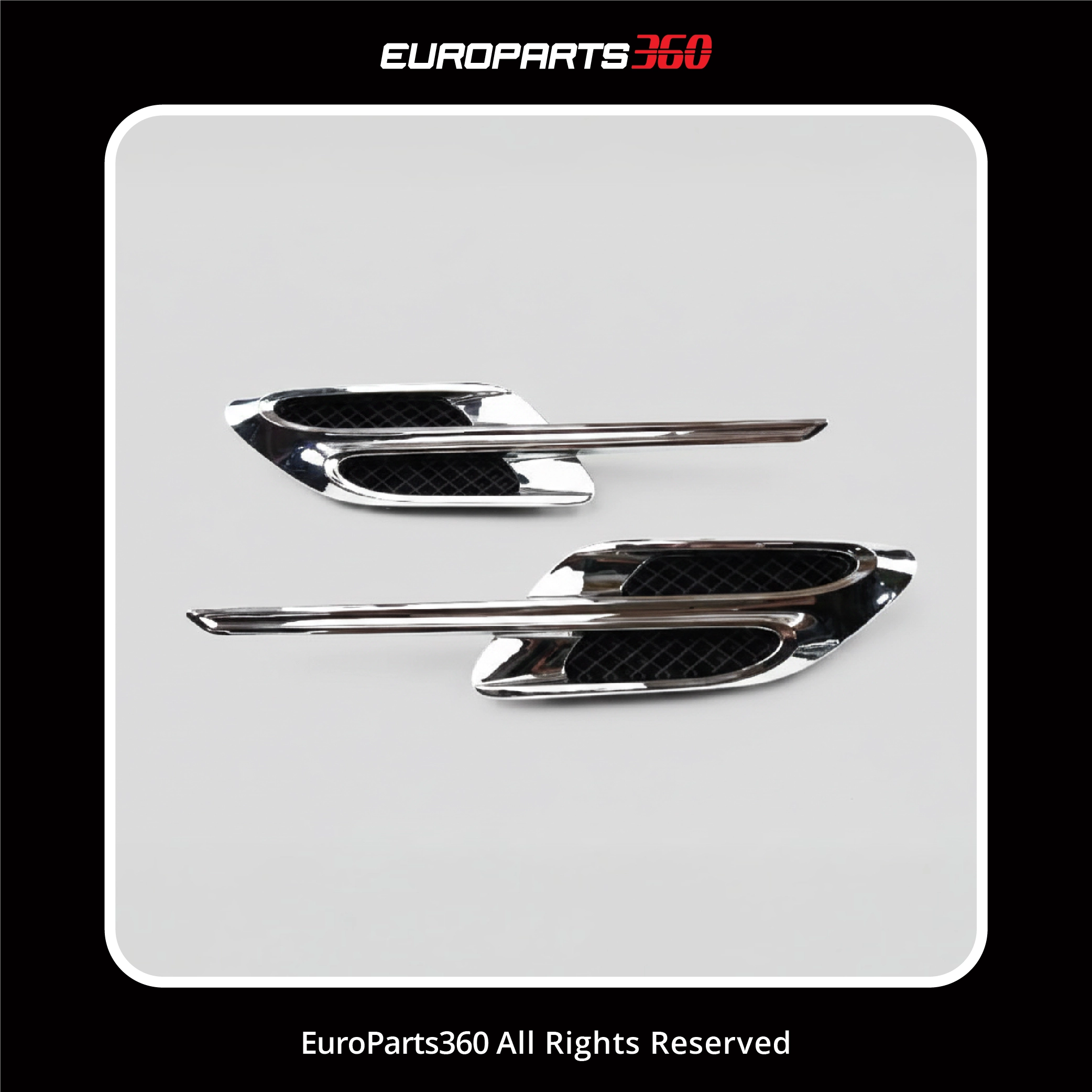 Bentley Continental GT/GTC Chrome Fender Air Vent Grill 2-Piece Set 3W3821273B 3W3821274B (aftermarket)