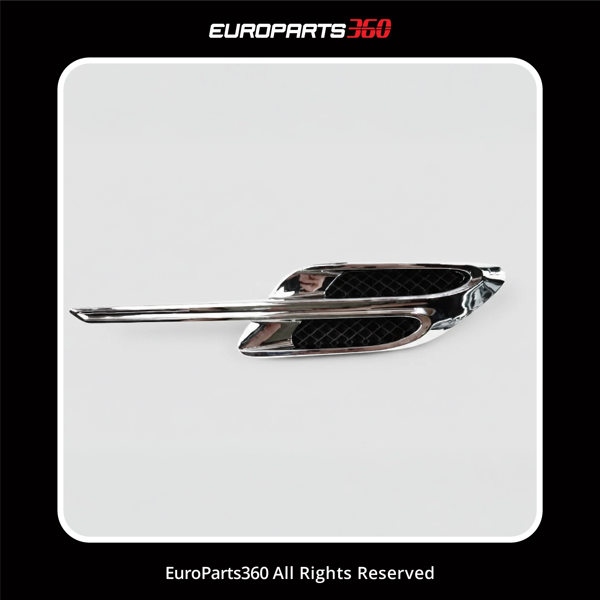 Bentley Continental GT/GTC Chrome Fender Air Vent Grill 2-Piece Set 3W3821273B 3W3821274B (aftermarket)