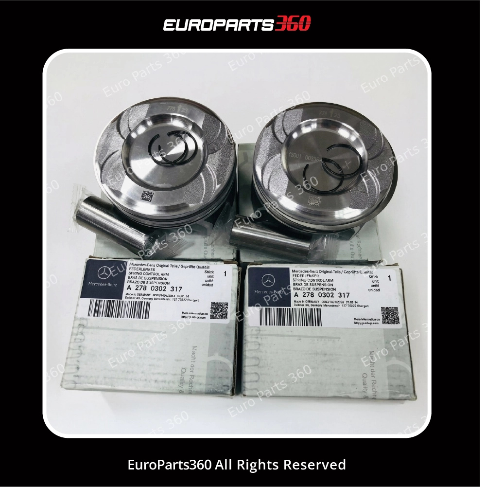 Mercedes-Benz M278 Piston (Set of 8) S550, E550, GL550, A2780302317 (11-20) Europarts360