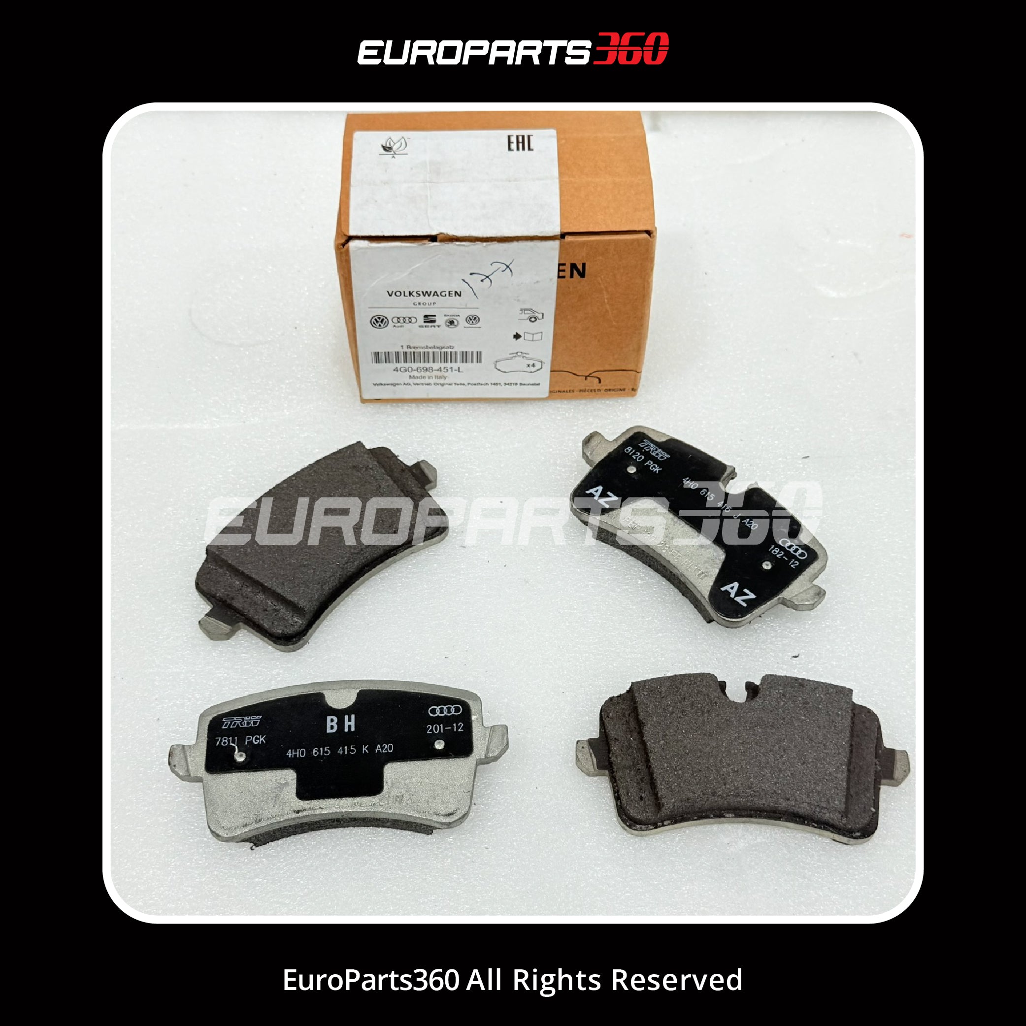 Porsche Macan Rear Brake Pads Set w/ Sensors 4G0698451A 4G0698451L