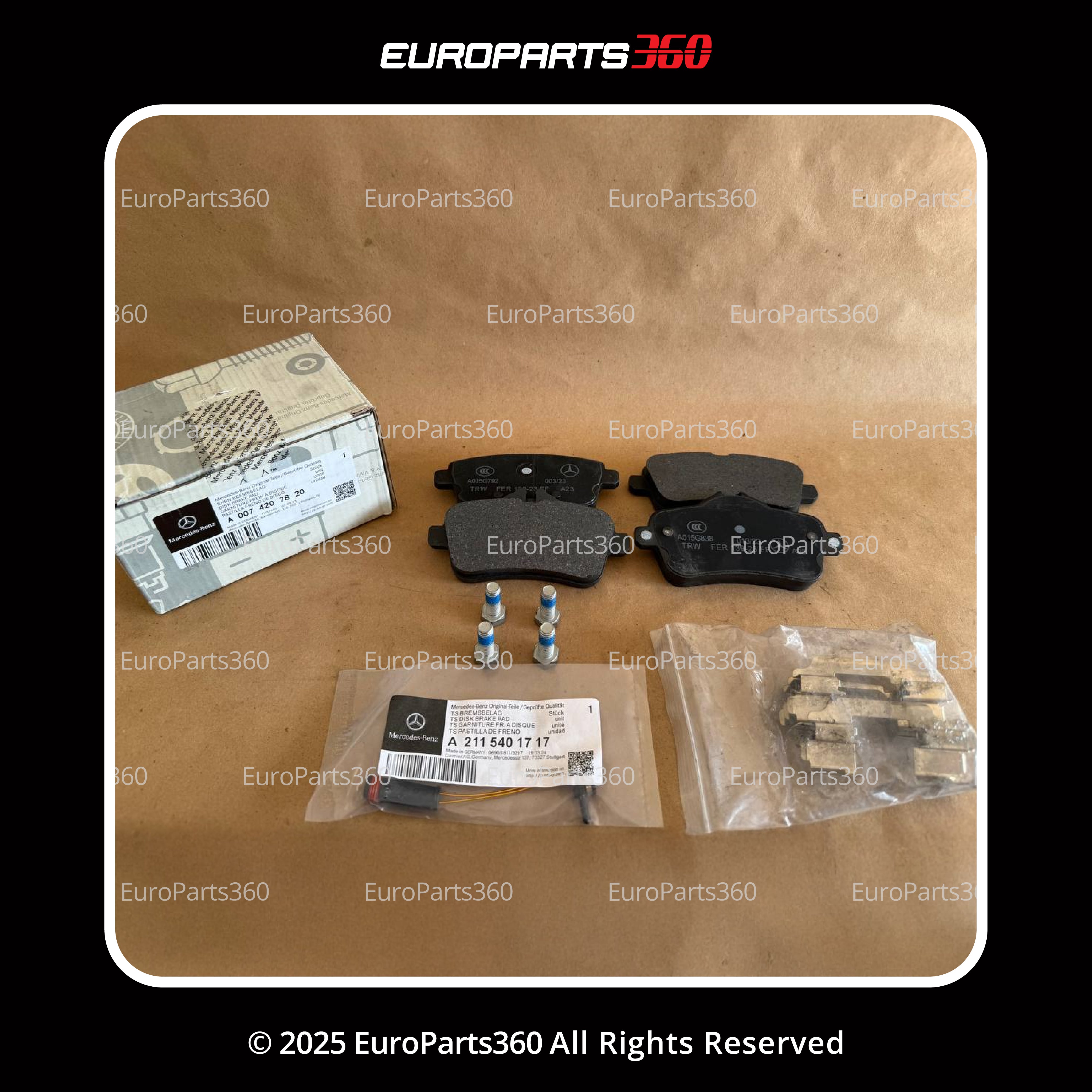 Mercedes ML GLE GLS Front & Rear Brake Pad Set A0074208120 A0074207820 Europarts360