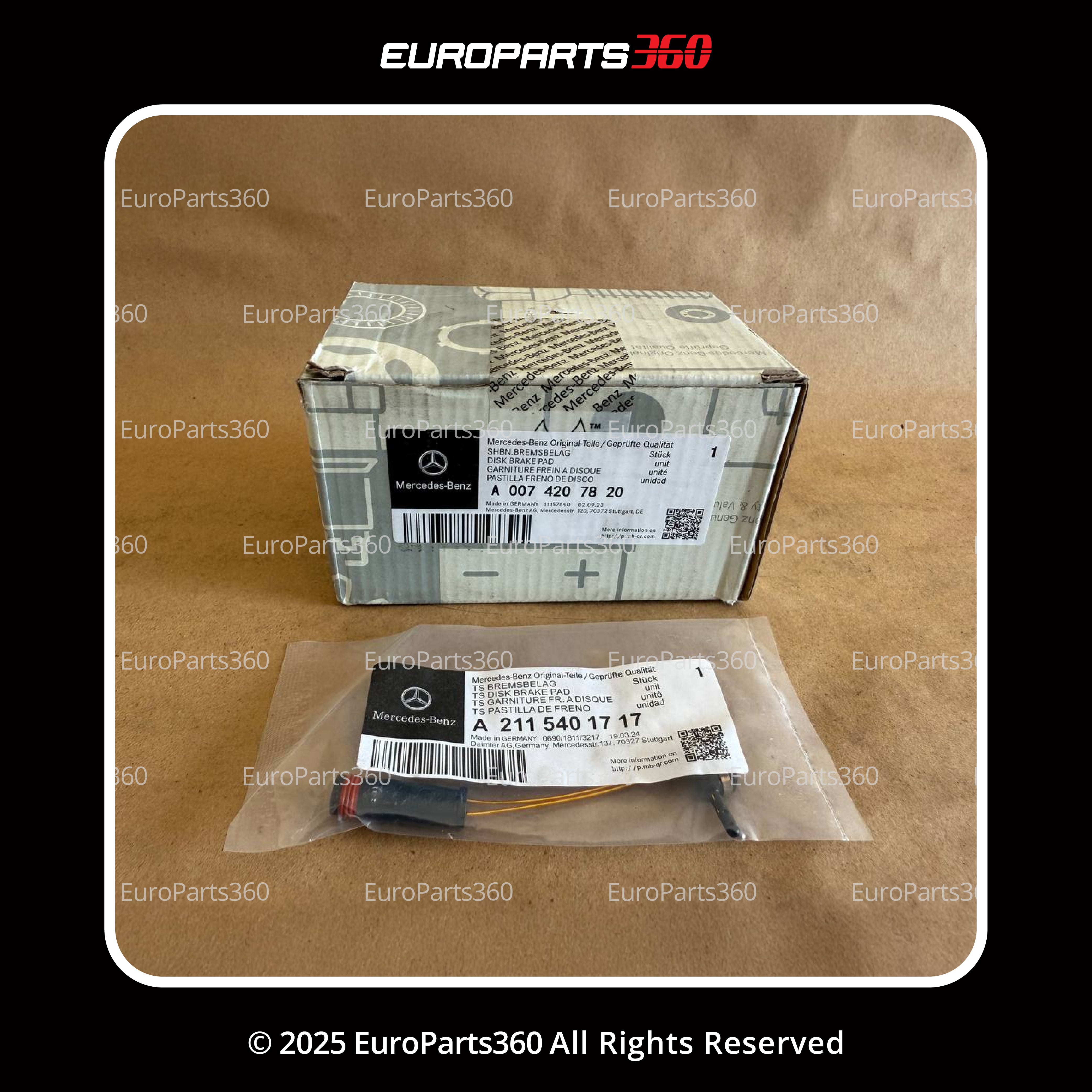 Mercedes ML GLE GLS Front & Rear Brake Pad Set A0074208120 A0074207820 Europarts360
