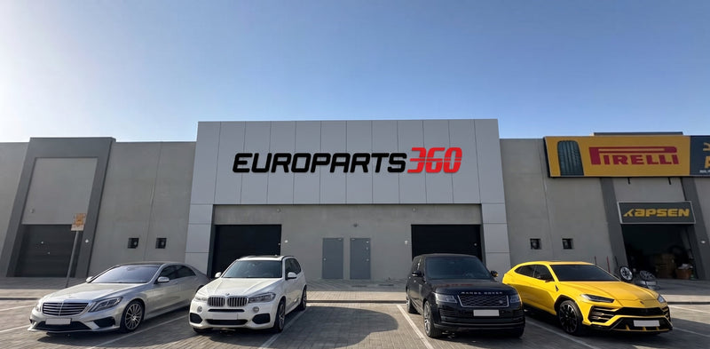 EUROPARTS360 car parts store with multiple cars parked in front
