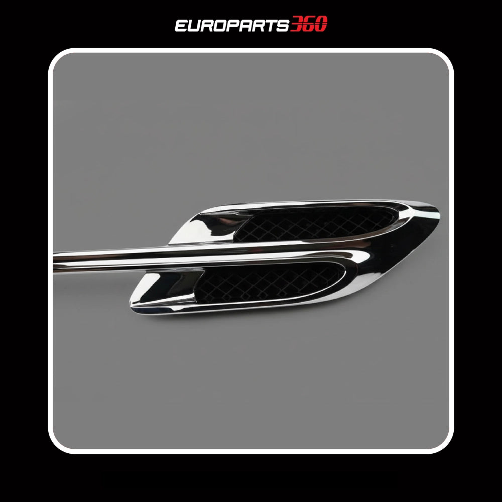 Bentley Continental GT GTC Chrome Left & Right Fender Air Vent Grill Set - 3W3821273B + 3W3821274B (aftermarket)
