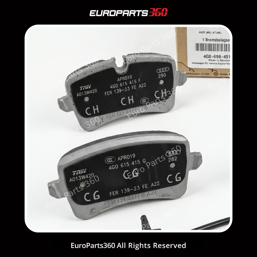 Audi A6 A7 RS6 RS7 Rear Brake Pad Set w/ Sensors 4G0698451L 2009-2018
