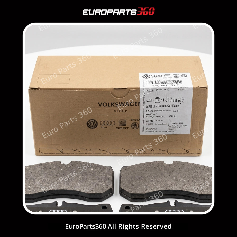 Audi A6 A7 A8 Front Brake Pads Set with Sensors 4H0698151P 4H0698151C 2010-2018