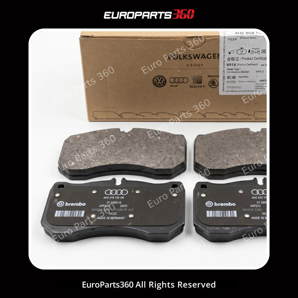 Audi A6 A7 A8 Front Brake Pads Set with Sensors 4H0698151P 4H0698151C 2010-2018