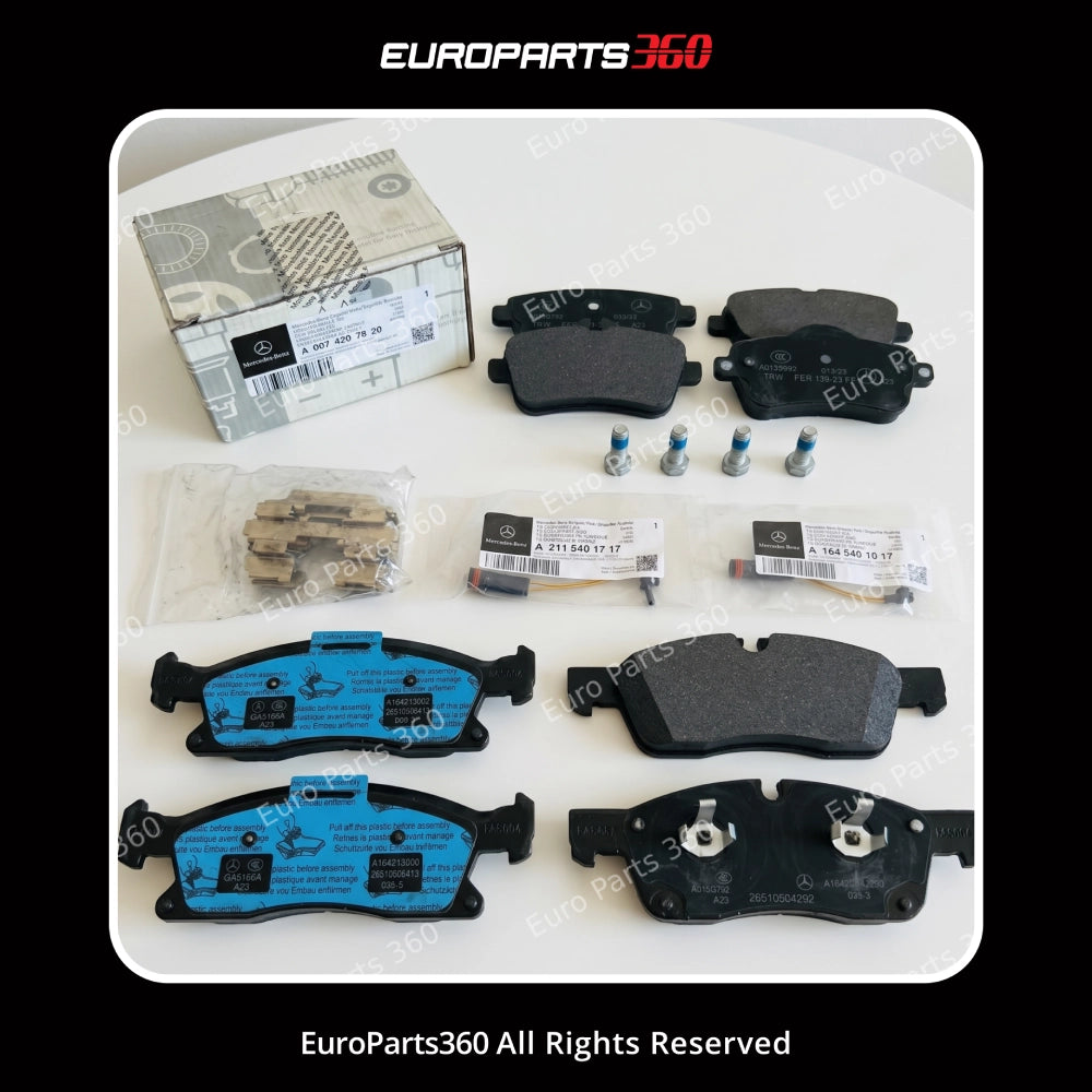 Mercedes ML GLE GLS Front & Rear Brake Pad Set A0074208120 A0074207820 Europarts360
