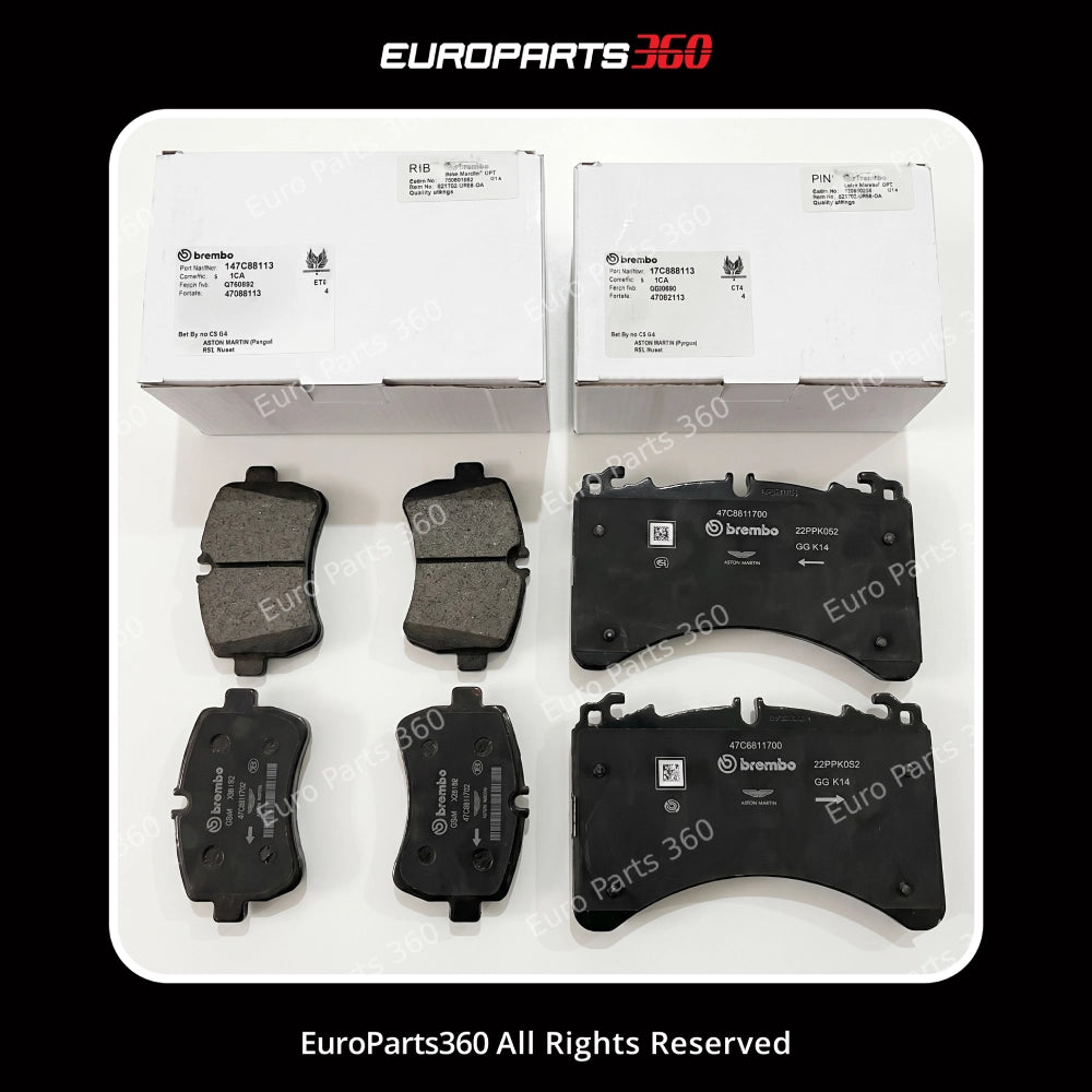 Aston Martin DBX Front & Rear Brake Pads Set w/ Sensors MY83-2C562-AD, MY83-2D007-AC (2021-2026)