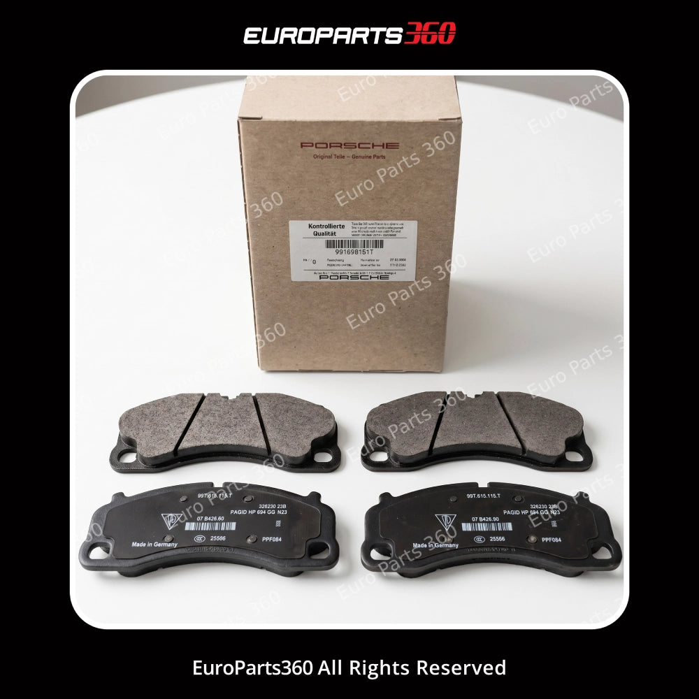 Porsche 911 718 Cayman Front Brake Pad Set Sensor 9GT698151T 9GT907637 Europarts360